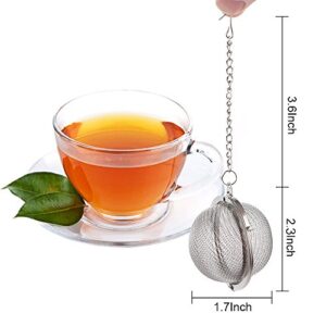 Siasky 2PCS Stainless Steel Mesh Tea Infuser, 2.1 Inch Tea Ball Tea Strainer Tea Diffuser Tea Steeper for Filtering Tea