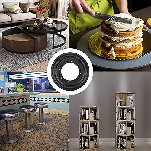 4Pack 5.50 Inch Round Lazy Susan Turntable Bearing Plate 5/16”Thick Lazy Susan Hardware, Rotating Swivel Plate with 300lbs Load Capacity, Lazy Susan Turntable Base for Serving Tray, Table, Kitchen