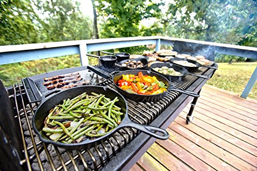 Lodge Cast Iron Skillet with Red Silicone Hot Handle Holder, 10.25-inch