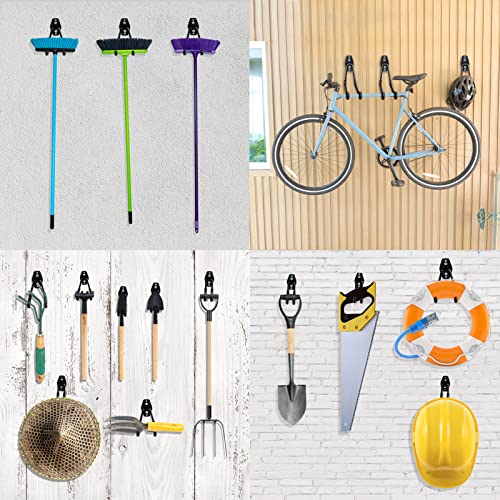 HUPBIPY 12 Pack Garage Hooks Heavy Duty,Utility Steel Garage Storage Hooks,Wall Mount Garage Hanger&Organizer for Organizing Power Tools,Ladders,Bulk Items,Bikes,Ropes and More Equipment