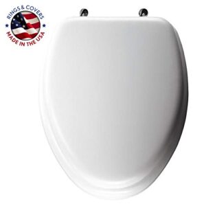 Mayfair 1815CP 000 Soft Toilet Seat with Premium Chrome Hinges that will Never Loosen, ELONGATED, White