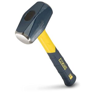 ESTWING Sure Strike Drilling/Crack Hammer - 3-Pound Sledge with Fiberglass Handle & No-Slip Cushion Grip - MRF3LB