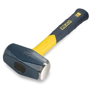 ESTWING Sure Strike Drilling/Crack Hammer - 3-Pound Sledge with Fiberglass Handle & No-Slip Cushion Grip - MRF3LB