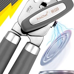 SPIDER GRIP Can Opener, No-Trouble-Lid-Lift Manual Handheld Can Opener with Magnet, Smooth Edge Safe Cut for Beer/Tin/Bottle, Big Turning Knob Anti-Slip Handle Good for Seniors with Arthritis