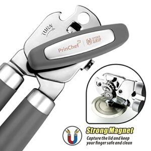 SPIDER GRIP Can Opener, No-Trouble-Lid-Lift Manual Handheld Can Opener with Magnet, Smooth Edge Safe Cut for Beer/Tin/Bottle, Big Turning Knob Anti-Slip Handle Good for Seniors with Arthritis