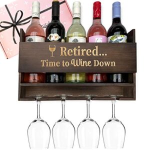 GIFTAGIRL Retirement Gifts for Women 2022 - Wine Gifts for Women Like Our Retired, Time to Wine Down Wine Rack, are an Ideal Retirement Gift for Women Wine Lovers, and are Fun Retired Gifts for Women