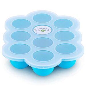 weesprout silicone baby food freezer tray with clip-on lid by weesprout – perfect storage container for homemade baby food, vegetable & fruit purees, and breast milk