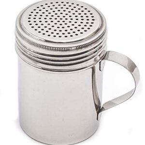 EHOMEA2Z Stainless Steel Dredge Shaker 10 Oz Ideal For Salt, Spice, Sugar, Flour (1, 10 oz With Handle)