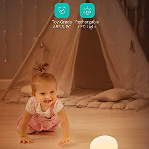 JolyWell Night Light for Kids with 7 Color Changing Mode & Dimming Function, Rechargeable Baby Egg Night Light with 1 Hour Timer&Touch Control, up to 100H, White