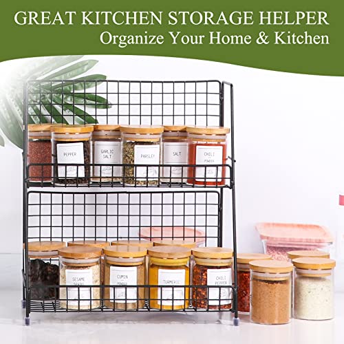 4oz Glass Spice Jars with Bamboo Lids, 20 Pack Clear Borosilicate Glass Food Storage Containers with Wooden Airtight Lids, Cylinder Glass Bottles with Lids for Kitchen Spice Sugar Salt Coffee Tea