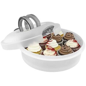 3-in-1 plastic cake holder – southern homewares – container for cakes, pies, cupcakes, muffins dessert carrier