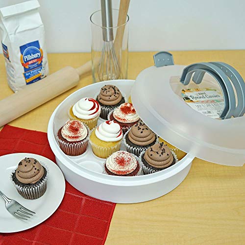 3-in-1 Plastic Cake Holder - Southern Homewares - Container for Cakes, Pies, Cupcakes, Muffins Dessert Carrier