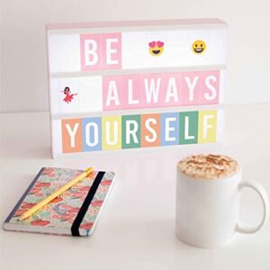 Pink Cinema Light Box with 400 Letters & Emojis & 2 Markers - BONNYCO | Led Light Box Home, Office & Room Decor | Light Up Sign Letters Board Gifts for Women & Girls Christmas & Birthdays | Pink Decor