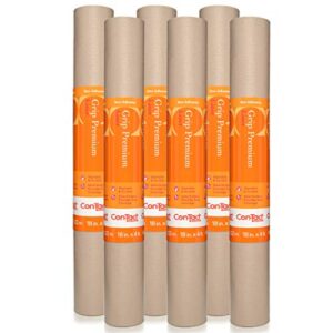 con-tact brand grip premium solid thick non-adhesive shelf and drawer liner, 18″ x 4′, taupe, 6 rolls