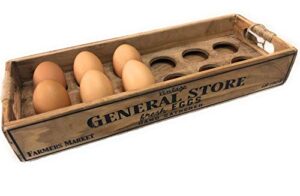 wooden egg holder crate storage box rustic farmhouse decor for one dozen (12) eggs