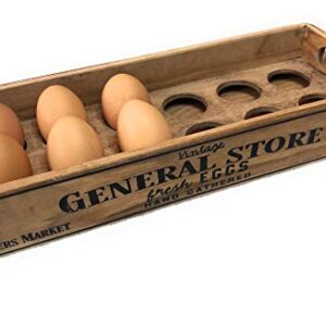 Wooden Egg Holder crate storage box rustic farmhouse decor for one dozen (12) eggs