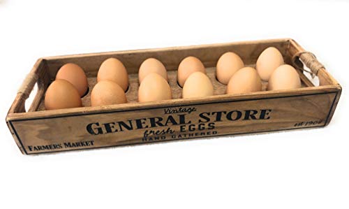 Wooden Egg Holder crate storage box rustic farmhouse decor for one dozen (12) eggs