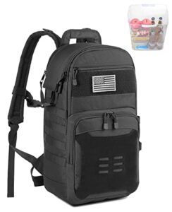 dbtac tactical lunch backpack, large lunch cooler for men women adult | backpack coolers insulated leak proof for work picnic travel w/ soft easy-clean liner x2 (black, 24-cans)