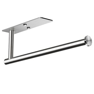 vaehold self adhesive paper towel holder under cabinet mount, wall mounted paper towel roll holder for kitchen, bathroom, cabinet, wall – sus304 stainless steel