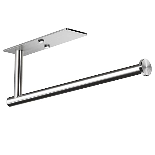 VAEHOLD Self Adhesive Paper Towel Holder Under Cabinet Mount, Wall Mounted Paper Towel Roll Holder for Kitchen, Bathroom, Cabinet, Wall - SUS304 Stainless Steel