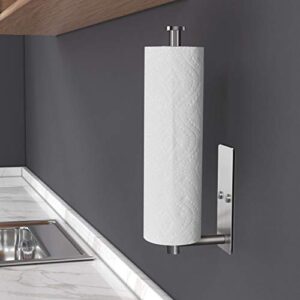 VAEHOLD Self Adhesive Paper Towel Holder Under Cabinet Mount, Wall Mounted Paper Towel Roll Holder for Kitchen, Bathroom, Cabinet, Wall - SUS304 Stainless Steel