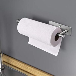 VAEHOLD Self Adhesive Paper Towel Holder Under Cabinet Mount, Wall Mounted Paper Towel Roll Holder for Kitchen, Bathroom, Cabinet, Wall - SUS304 Stainless Steel