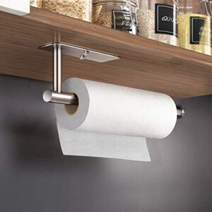 VAEHOLD Self Adhesive Paper Towel Holder Under Cabinet Mount, Wall Mounted Paper Towel Roll Holder for Kitchen, Bathroom, Cabinet, Wall - SUS304 Stainless Steel