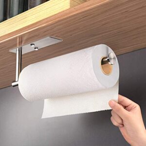 VAEHOLD Self Adhesive Paper Towel Holder Under Cabinet Mount, Wall Mounted Paper Towel Roll Holder for Kitchen, Bathroom, Cabinet, Wall - SUS304 Stainless Steel