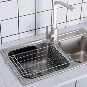 Premium Racks Expandable Over The Sink Dish Rack - 304 Stainless Steel - Durable