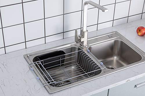 Premium Racks Expandable Over The Sink Dish Rack - 304 Stainless Steel - Durable