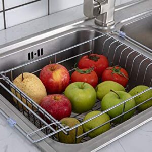 Premium Racks Expandable Over The Sink Dish Rack - 304 Stainless Steel - Durable