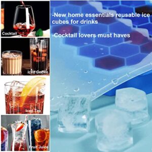 Ice Cube Trays for Freezer with Lid-37 Grid Silicone Ice Cube Tray with Lid for Small Ice Cube Molds,Easy-Release Reusable Ice Cube in Organizer Bins or Ice Bucket for Cocktail bar or Iced Coffee Cup