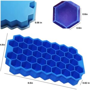 Ice Cube Trays for Freezer with Lid-37 Grid Silicone Ice Cube Tray with Lid for Small Ice Cube Molds,Easy-Release Reusable Ice Cube in Organizer Bins or Ice Bucket for Cocktail bar or Iced Coffee Cup