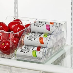 mDesign Compact Plastic Kitchen and Pantry Storage Organizer Bin for Tall Skinny Soda/Pop Cans - Kitchen, Pantry, Refrigerator - 2 Pack - Clear