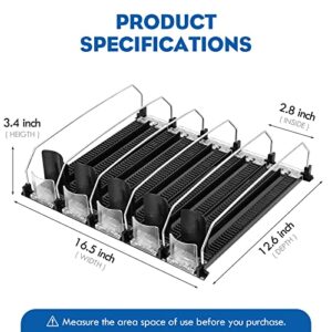 Drink Organizer for Fridge, Soda Can Organizer for Refrigerator, Width Adjustable Pusher Glide, Self-Pushing Drink Dispenser Beer Pop Can Water Bottle Storage for Pantry, Kitchen