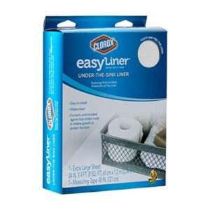 Duck Brand 285341 Under-The-Sink Easy Liner with Clorox Shelf Liner, 24 Inches x 4 Feet, White