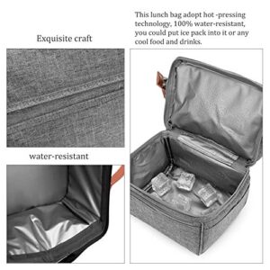 DTBG Lunch Bags for Women Wide Open Insulated Lunch Box With Double Deck Large Capacity Cooler Tote Bag With Removable Shoulder Strap Lunch Organizer For Men/Outdoor/Work(Grey)