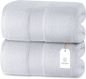 luxury bath sheets towels for adults extra large | highly absorbent hotel collection | 35×70 inch | 2 pack (white)