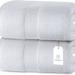 Luxury Bath Sheets Towels for Adults Extra Large | Highly Absorbent Hotel Collection | 35x70 Inch | 2 Pack (White)