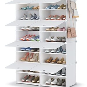 HOMIDEC Shoe Rack, 8 Tier Shoe Storage Cabinet 32 Pair Plastic Shoe Shelves Organizer for Closet Hallway Bedroom Entryway