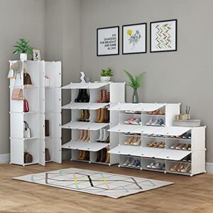 HOMIDEC Shoe Rack, 8 Tier Shoe Storage Cabinet 32 Pair Plastic Shoe Shelves Organizer for Closet Hallway Bedroom Entryway