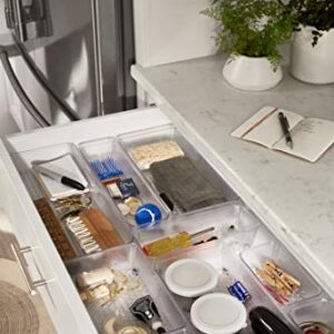 Spectrum Diversified Hexa 6" x 15" x 2" Buildup-Resistant Kitchen & Bathroom, Easy-to-Clean Kitchen Utensil Drawers, Desk Organizer Tray, 6 x 15, Clear Frost