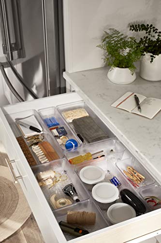 Spectrum Diversified Hexa 6" x 15" x 2" Buildup-Resistant Kitchen & Bathroom, Easy-to-Clean Kitchen Utensil Drawers, Desk Organizer Tray, 6 x 15, Clear Frost