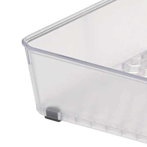 Spectrum Diversified Hexa 6" x 15" x 2" Buildup-Resistant Kitchen & Bathroom, Easy-to-Clean Kitchen Utensil Drawers, Desk Organizer Tray, 6 x 15, Clear Frost