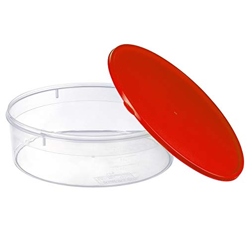 Zilpoo Plastic Pie Keeper with Lid, 10.5”, Christmas Cupcake Carrier, Muffin, Cookie, Cake Holder, Round Food Storage Container with Cover, Red