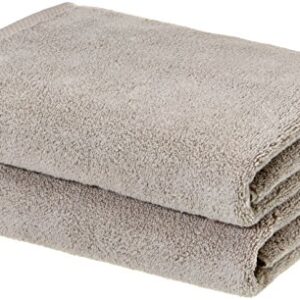 Amazon Basics 100% Cotton Quick-Dry Bath Towels - 2-Pack, Platinum