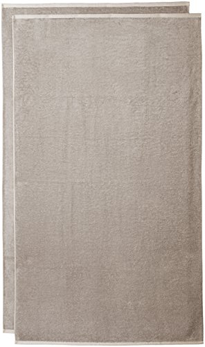 Amazon Basics 100% Cotton Quick-Dry Bath Towels - 2-Pack, Platinum