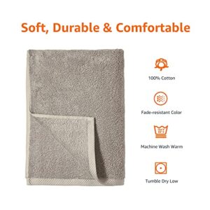 Amazon Basics 100% Cotton Quick-Dry Bath Towels - 2-Pack, Platinum