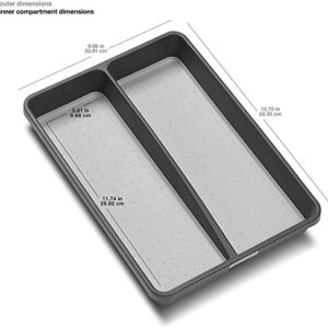 madesmart Classic Mini Utensil Tray - Granite | CLASSIC COLLECTION | 2-Compartments | Kitchen Organizer | Soft-grip Lining and Non-slip Rubber Feet | BPA-Free