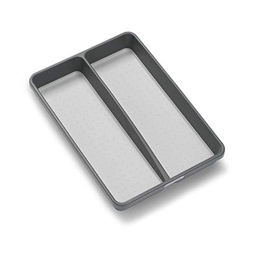 madesmart Classic Mini Utensil Tray - Granite | CLASSIC COLLECTION | 2-Compartments | Kitchen Organizer | Soft-grip Lining and Non-slip Rubber Feet | BPA-Free